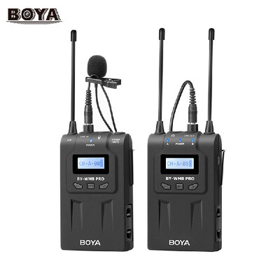 BOYA BY-WM8 Pro-K1 UHF Wireless Microphone System 1 Transmitter 1 Receiver 48 Channels Mono Stereo Mode LCD Display 100M Effe
BOYA BY-WM8 Pro-K1 UHF Wireless Microphone System 1 Transmitter 1 Receiver 48 Channels Mono Stereo Mode LCD Display 100M Effe