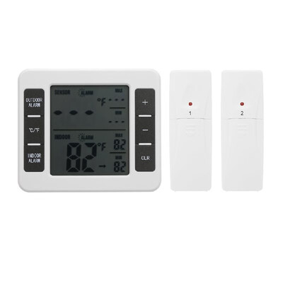 Wireless Digital Audible Alarm Refrigerator Thermometer with 2PCS Sensor MinMax Display Indoor Outdoor Thermometer
Wireless Digital Audible Alarm Refrigerator Thermometer with 2PCS Sensor MinMax Display Indoor Outdoor Thermometer
