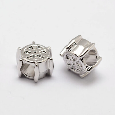 Rack Plating Alloy European Beads Large Hole Beads Helm Platinum 12x12x7mm Hole 45mm
Rack Plating Alloy European Beads Large Hole Beads Helm Platinum 12x12x7mm Hole 45mm