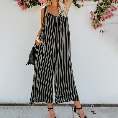 Starmoon Women Fashion Camisole Rompers Casual Striped High Waist Long Summer Jumpsuit
Starmoon Women Fashion Camisole Rompers Casual Striped High Waist Long Summer Jumpsuit