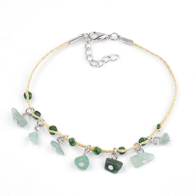 Handmade Braided Raffia Anklets Lucky Raffia with Chip Green Aventurine & Silver Lined Seed Beads Iron Lobster Clasp&Extend
Handmade Braided Raffia Anklets Lucky Raffia with Chip Green Aventurine & Silver Lined Seed Beads Iron Lobster Clasp&Extend