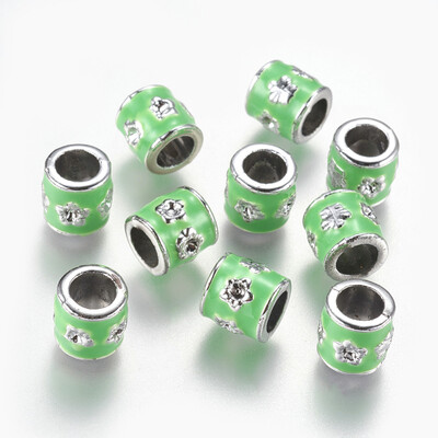 Alloy European Beads Large Hole Beads with Enamel Column with Flower Silver LightGreen 85x85mm Hole 5mm
Alloy European Beads Large Hole Beads with Enamel Column with Flower Silver LightGreen 85x85mm Hole 5mm
