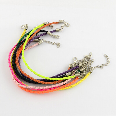 Trendy Braided Imitation Leather Bracelet Making with Iron Lobster Claw Clasps&End Chains Mixed Color 200x3mm
Trendy Braided Imitation Leather Bracelet Making with Iron Lobster Claw Clasps&End Chains Mixed Color 200x3mm