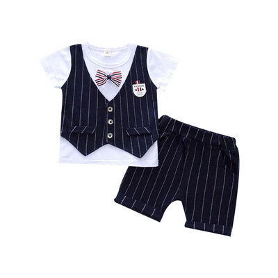 Spring Autumn Boys Sets Comfortable Breathable Gentlemens Bow Striped Casual Short Sleeve T-Shirt Striped Shorts 2Pcs Sets
Spring Autumn Boys Sets Comfortable Breathable Gentlemens Bow Striped Casual Short Sleeve T-Shirt Striped Shorts 2Pcs Sets
