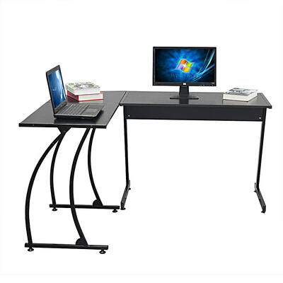 3-Piece Home Office -Shaped Corner Computer Desk Workstation wMetal Frame Foot Pads - Black
3-Piece Home Office -Shaped Corner Computer Desk Workstation wMetal Frame Foot Pads - Black