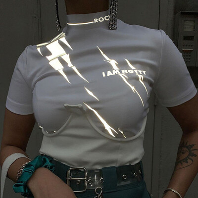 Starmoon Women Gothic Punk Style Reflective Crop Top Turtleneck Short Shirt Hip Hop Tops
Starmoon Women Gothic Punk Style Reflective Crop Top Turtleneck Short Shirt Hip Hop Tops