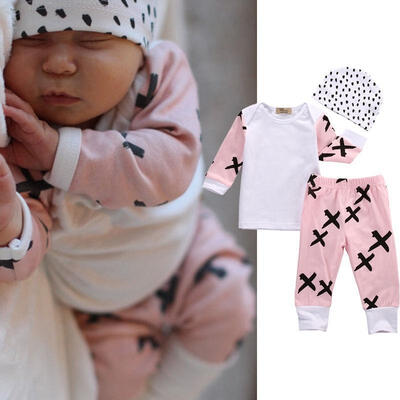 3pcs Newborn Infant Baby Girls Clothes Long Sleeve T Shirt Tops Pants Hat Outfit Set
3pcs Newborn Infant Baby Girls Clothes Long Sleeve T Shirt Tops Pants Hat Outfit Set