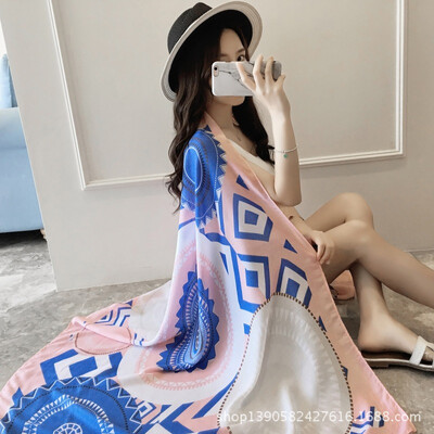 Beach beach towel sunscreen shawl female scarf dual-use Korean version of the thin section of the national wind travel silk scarf long scarf
Beach beach towel sunscreen shawl female scarf dual-use Korean version of the thin section of the national wind travel silk scarf long scarf