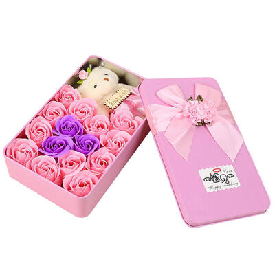 15pcsBox Rose Flower Bath Scented Soap Bear Doll Iron Box Valentine Gift
15pcsBox Rose Flower Bath Scented Soap Bear Doll Iron Box Valentine Gift