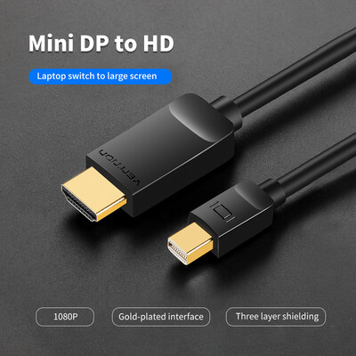 VENTION Mini DP to HD Adapter Cable Mini Displayport HD 1080P Cable for Thunderbolt Interface 3m984ft Cable for Macbook HDTV Pro
VENTION Mini DP to HD Adapter Cable Mini Displayport HD 1080P Cable for Thunderbolt Interface 3m984ft Cable for Macbook HDTV Pro