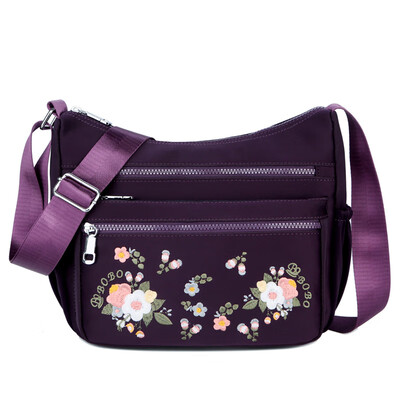 Oblique satchel womens canvas Oxford cloth embroidered flower nylon bag with middle - aged mothers bag
Oblique satchel womens canvas Oxford cloth embroidered flower nylon bag with middle - aged mothers bag