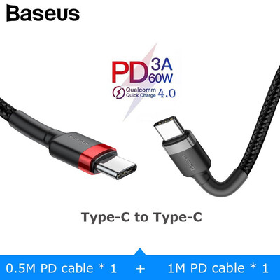 Baseus PD 30 60W Type-c To C USB Cable for Huawei Xiaomi QC 40 quick Charging Cable for Macbook Support data transmission
Baseus PD 30 60W Type-c To C USB Cable for Huawei Xiaomi QC 40 quick Charging Cable for Macbook Support data transmission