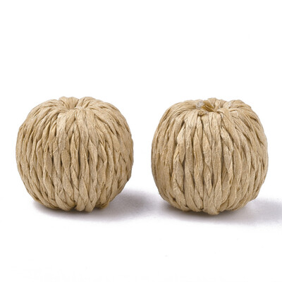Handmade Paper Woven Beads with Wood Inside Imitation Raffia Round Bisque 3032x3031mm
Handmade Paper Woven Beads with Wood Inside Imitation Raffia Round Bisque 3032x3031mm