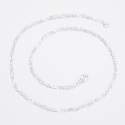 304 Stainless Steel Singapore Chain Necklace Making with Lobster Claw Clasps Silver 1811"46cm 25mm
304 Stainless Steel Singapore Chain Necklace Making with Lobster Claw Clasps Silver 1811"46cm 25mm