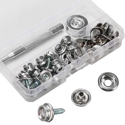 62PCS Stainless Steel Snap Fastener Buttons Kit Tools Studs Marine Canvas Fabric Socket & Screw
62PCS Stainless Steel Snap Fastener Buttons Kit Tools Studs Marine Canvas Fabric Socket & Screw