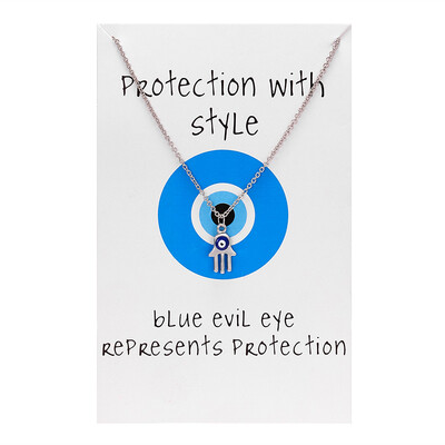 Turkish Evil Eye Necklace For Women Men Blue Hamsa Hand Necklace Silver Gold Chain Choker Necklace Lucky Jewelry with Card
Turkish Evil Eye Necklace For Women Men Blue Hamsa Hand Necklace Silver Gold Chain Choker Necklace Lucky Jewelry with Card