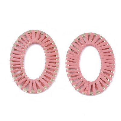 Handmade Raffia Woven Linging Rings with Alloy Findings Oval Ring Light Gold LightCoral 48x34x2mm Inner Diameter 285x155m
Handmade Raffia Woven Linging Rings with Alloy Findings Oval Ring Light Gold LightCoral 48x34x2mm Inner Diameter 285x155m