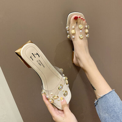 Fairy wind thick with pearl sandals&slippers transparent summer wear low-heeled womens shoes
Fairy wind thick with pearl sandals&slippers transparent summer wear low-heeled womens shoes