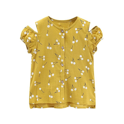 DOU DOU YI CHU childrens clothing girls floral missing shoulder shirt baby short-sleeved shirt summer 9195
DOU DOU YI CHU childrens clothing girls floral missing shoulder shirt baby short-sleeved shirt summer 9195