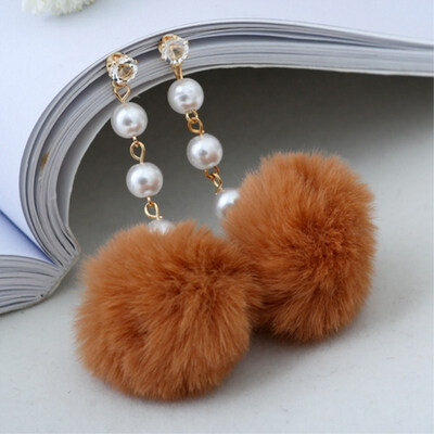 EK580 New Cute Long Plush Ball Simulated Pearl Dangle Earring for Women Jewelry Crystal Hair Ball Drop oorbellen Gift Brincos
EK580 New Cute Long Plush Ball Simulated Pearl Dangle Earring for Women Jewelry Crystal Hair Ball Drop oorbellen Gift Brincos