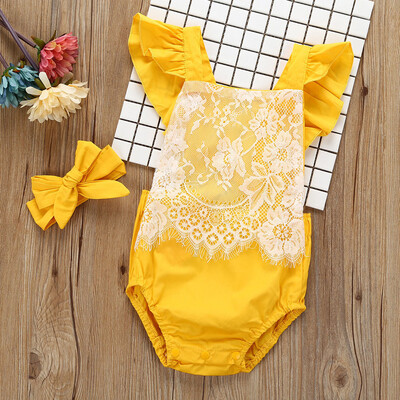 Newborn Infant Baby Girl Jumpsuit Bodysuit Lace Straps Romper Outfits Hair Band
Newborn Infant Baby Girl Jumpsuit Bodysuit Lace Straps Romper Outfits Hair Band