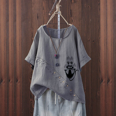Roseonmyhand Plus Size Women Short Sleeve Cotton Linen O-Neck Print Blouse Top T-Shirt
Roseonmyhand Plus Size Women Short Sleeve Cotton Linen O-Neck Print Blouse Top T-Shirt
