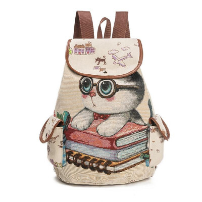 Women Canvas Backpack Cartoon Cat Pattern School Bag Pockets Casual Vintage Bag Travel Ruchsack
Women Canvas Backpack Cartoon Cat Pattern School Bag Pockets Casual Vintage Bag Travel Ruchsack