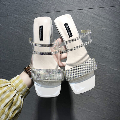 Diamond transparent sandals&slippers women wear fashion in summer 2019 new cool&slippery women with thick heels&high h
Diamond transparent sandals&slippers women wear fashion in summer 2019 new cool&slippery women with thick heels&high h