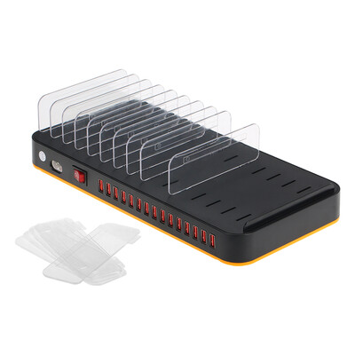 80W 15-Port Adjustable Dividers USB Charger Smart Charging Station Dock Multi Device Desktop Organizer Hub Stand with Intelligent
80W 15-Port Adjustable Dividers USB Charger Smart Charging Station Dock Multi Device Desktop Organizer Hub Stand with Intelligent