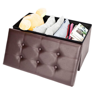 Folding Leather Footstool Cuboid Ottoman Bench Storage Box Seat Organizer Foot Stool Brown
Folding Leather Footstool Cuboid Ottoman Bench Storage Box Seat Organizer Foot Stool Brown