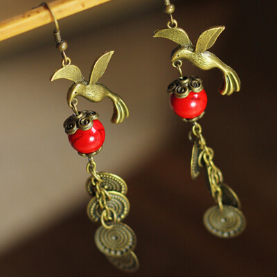Exotic Lovely Blue Fish Earrings Chinese Cloisonne Carps Hanging Light Blue Chalcedony Beads Ethnic Jewelry
Exotic Lovely Blue Fish Earrings Chinese Cloisonne Carps Hanging Light Blue Chalcedony Beads Ethnic Jewelry