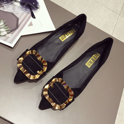 Single-shoe Korean Korean-style light-mouth metal square-button fashionable moccasin-gommino
Single-shoe Korean Korean-style light-mouth metal square-button fashionable moccasin-gommino