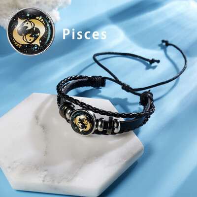 12 Constellations Punk Leather Zodiac Sign Beads Bangle Bracelets For Women Men Jewelry Travel Bracelets Holiday Gift
12 Constellations Punk Leather Zodiac Sign Beads Bangle Bracelets For Women Men Jewelry Travel Bracelets Holiday Gift