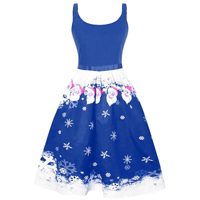 Tailored Women Cold Shoulder O-Neck Christmas Santa Claus Snow Print Vintage Party Dress 
Tailored Women Cold Shoulder O-Neck Christmas Santa Claus Snow Print Vintage Party Dress