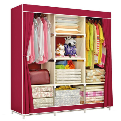 Portable Fully-Closed Clothes Storage Closet Quilts Organizer Wardrobe with Metal Shelves & Dustproof Non-woven Fabric Cover
Portable Fully-Closed Clothes Storage Closet Quilts Organizer Wardrobe with Metal Shelves & Dustproof Non-woven Fabric Cover