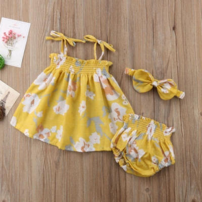 2018 Newborn Baby Girls Floral Strap Yellow Clothes T-shirt DressShorts PantsHeadband Cute Summer Outfits
2018 Newborn Baby Girls Floral Strap Yellow Clothes T-shirt DressShorts PantsHeadband Cute Summer Outfits