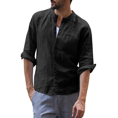 Mens Loose Shirt Mature Tops Round Collar Long Sleeve Soild Color Button Blouse
Mens Loose Shirt Mature Tops Round Collar Long Sleeve Soild Color Button Blouse
