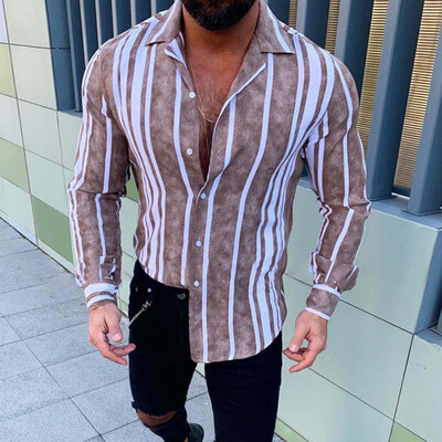Toponeto Mens Casual Fashion Slim Stripe Printing Long Sleeve Lapel Shirts Top Blouse
Toponeto Mens Casual Fashion Slim Stripe Printing Long Sleeve Lapel Shirts Top Blouse