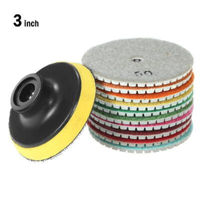 10pcs 3" Diamond Flexible Wet Polishing Pads Grinding Disc 1pc Backing Pad for Granite Marble Stone Ceramic Tile Concrete
10pcs 3" Diamond Flexible Wet Polishing Pads Grinding Disc 1pc Backing Pad for Granite Marble Stone Ceramic Tile Concrete