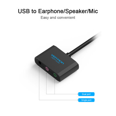 VENTION USB External Sound Card 3D Stereo Sound Driver-free Adapter for Headphone Microphone
VENTION USB External Sound Card 3D Stereo Sound Driver-free Adapter for Headphone Microphone