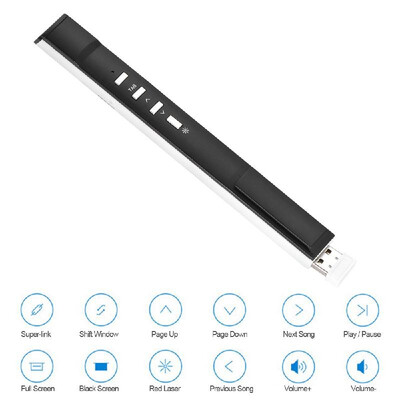G7 Wireless Multifunctional Presenter Laser Pointer RF 24GHz PowerPoint PPT Clicker Remote Control Laser Flip Pen with Clip Plug
G7 Wireless Multifunctional Presenter Laser Pointer RF 24GHz PowerPoint PPT Clicker Remote Control Laser Flip Pen with Clip Plug