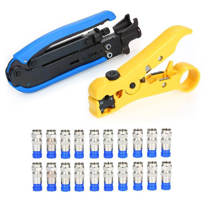 Compression Tool Coax Cable Crimper Kit Crimper Pliers Stripping Pliers Coax Cable Strippers Coaxial Compression Tool Kit Wire Cri
Compression Tool Coax Cable Crimper Kit Crimper Pliers Stripping Pliers Coax Cable Strippers Coaxial Compression Tool Kit Wire Cri
