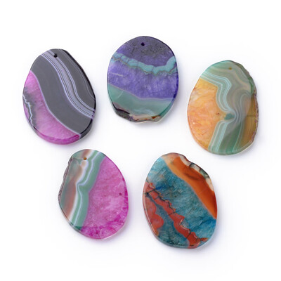 Dyed Natural Brazilian Agate Big Pendants Flat Oval Mixed Color 5565x3550x57mm Hole 152mm
Dyed Natural Brazilian Agate Big Pendants Flat Oval Mixed Color 5565x3550x57mm Hole 152mm