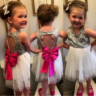 Sequins Baby Kids Girls Princess White Love Backless Bowknot Tulle Party Dress 2-7Y
Sequins Baby Kids Girls Princess White Love Backless Bowknot Tulle Party Dress 2-7Y