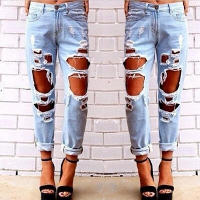Fashionl Ladies Denim jeans Womens Destroyed Ripped Distressed Slim Denim Long Pants Jeans Trousers
Fashionl Ladies Denim jeans Womens Destroyed Ripped Distressed Slim Denim Long Pants Jeans Trousers
