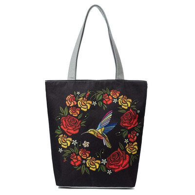 Vintage Women Shopping Totes Shoulder Bag Bird Floral Print Zipper Pocket Large Capacity Handbag
Vintage Women Shopping Totes Shoulder Bag Bird Floral Print Zipper Pocket Large Capacity Handbag