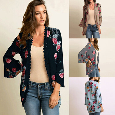 New Women Casual Kimono Cardigan Floral Print Open Front Boho Loose Outerwear Beach Bikini Cover Up
New Women Casual Kimono Cardigan Floral Print Open Front Boho Loose Outerwear Beach Bikini Cover Up