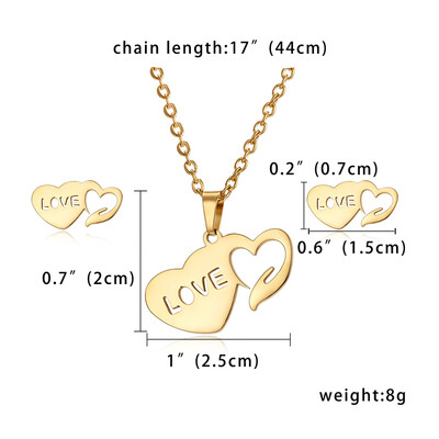 Mothers Day Gift Jewelry Set Stainless Steel Mama Love Heart Mom Hollow Heart Flower Pendant Necklace Stud Earrings Set Gift
Mothers Day Gift Jewelry Set Stainless Steel Mama Love Heart Mom Hollow Heart Flower Pendant Necklace Stud Earrings Set Gift