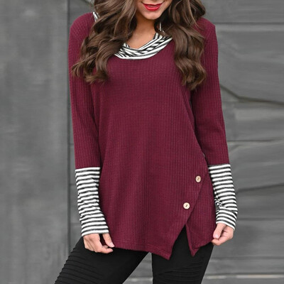 Tailored Womens Splice Stripe Button Long Sleeve Cowl Neck Knit Lady Pullover Tops Blouse
Tailored Womens Splice Stripe Button Long Sleeve Cowl Neck Knit Lady Pullover Tops Blouse