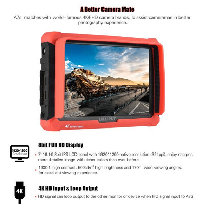 LILLIPUT A7s 7inch 1920 1200 FHD IPS Screen Camera Field Monitor Display with HD IN OUT Support 4K Signal 10001 High Contrast 5
LILLIPUT A7s 7inch 1920 1200 FHD IPS Screen Camera Field Monitor Display with HD IN OUT Support 4K Signal 10001 High Contrast 5
